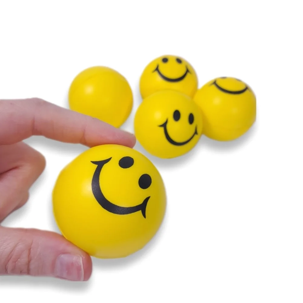 🌹Stress Ball Kids Adults Fidget Toy Tension Anxiety Reliever Smiley Face Yellow